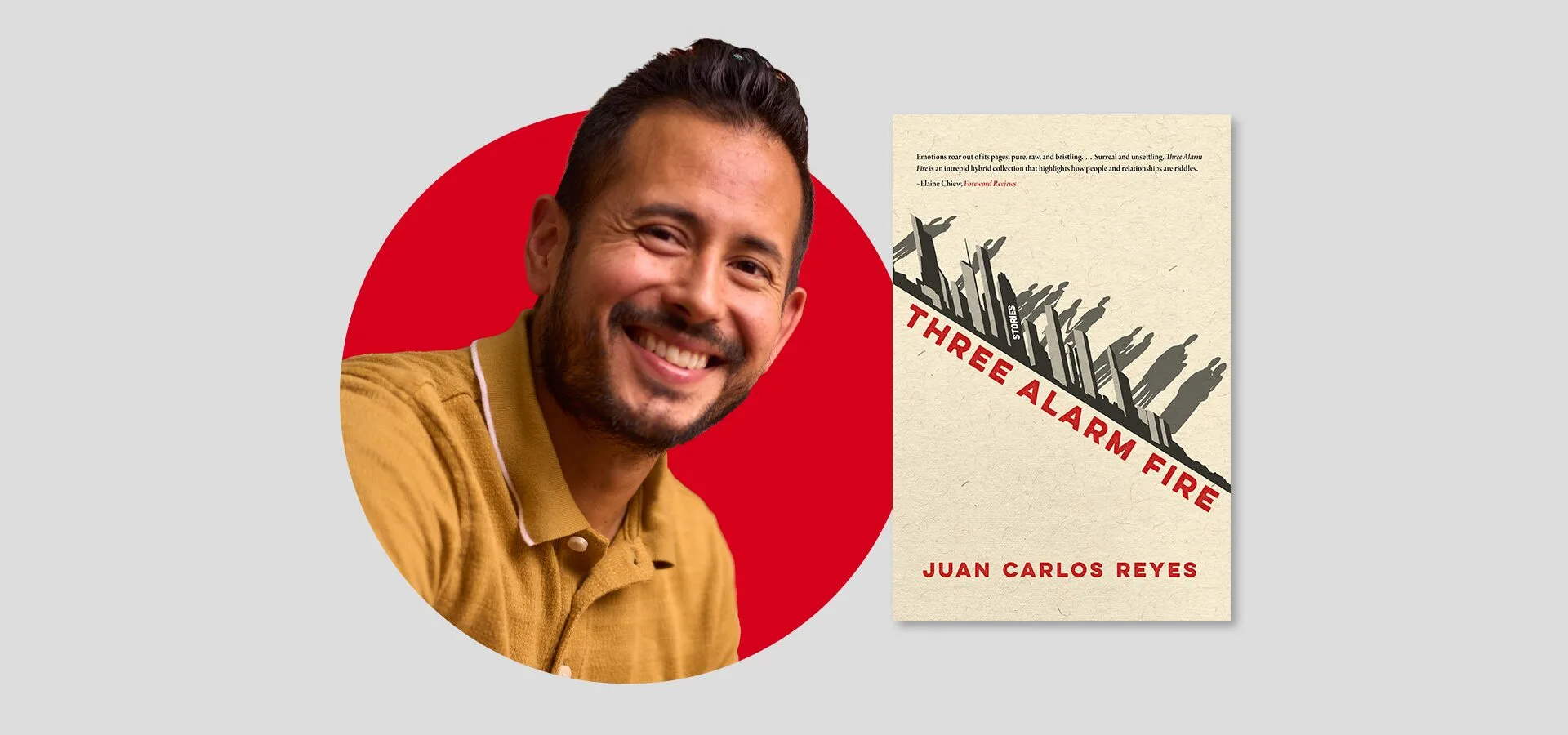 Juan Carlos Reyes headshot and book cover