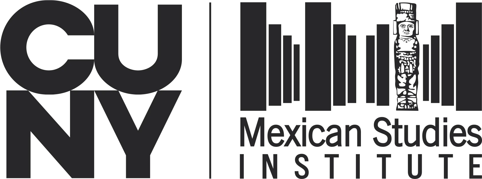 CUNY Mexican Studies Institute logo featuring bold CUNY letters, vertical bars, and a stylized pre-Columbian statue, with the institute name in text to the right—an emblem for those dreaming out loud.
